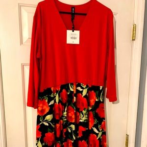 Agnes & Dora Red Rose Curie Dress